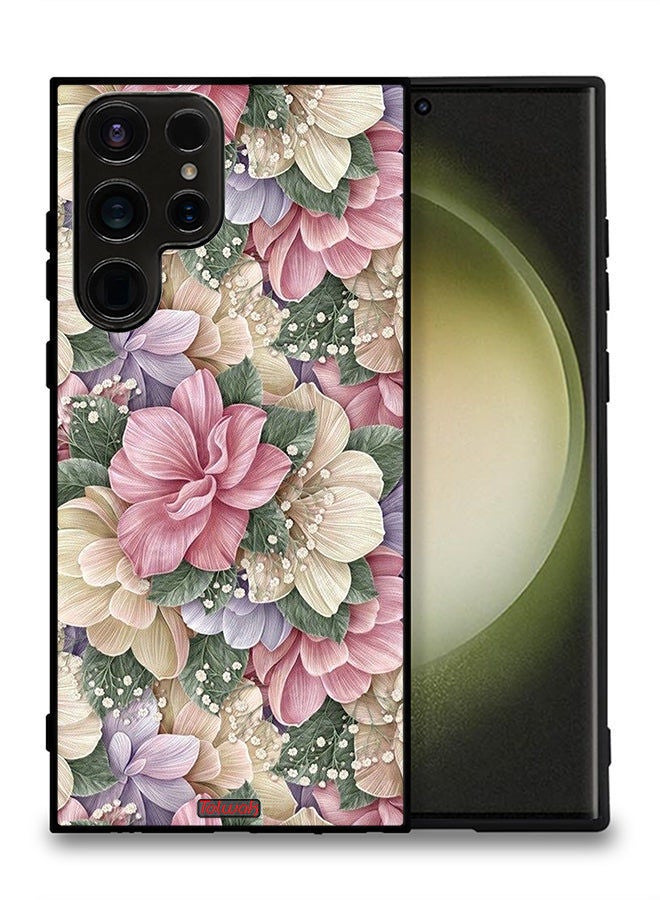 Tolwak غطاء حماية لهاتف سامسونج جالاكسي S23 ألترا 5G بتصميم زهور HD - Image 2