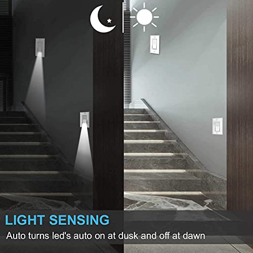 SOZULAMP 10 Pack SOZULAMP Light Switch with LED Night Light 15Amp 120/277Volt Rocker Single Pole Wall Switch, Automatic On/Off Sensor - Image 2