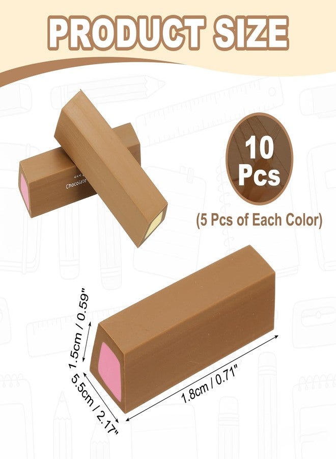 PATIKIL 10Pcs Pencil Erasers Rubber Art Eraser Dark Brown/Apricot/Dark Pink - Image 2