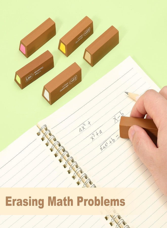 PATIKIL 10Pcs Pencil Erasers Rubber Art Eraser Dark Brown/Apricot/Dark Pink - Image 5