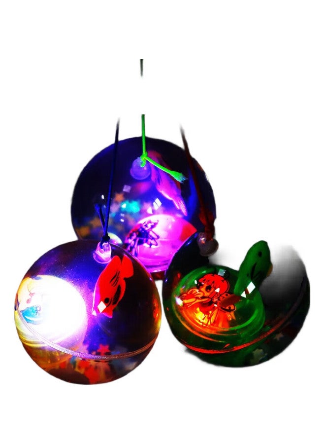 Tatanice Children'S Light-Up Elastic Ball Toy, Flashing Bouncy Ball, 3 Luminous Balls With String, Crystal Balls, Birthday Gift For Boys And Girls - Image 1