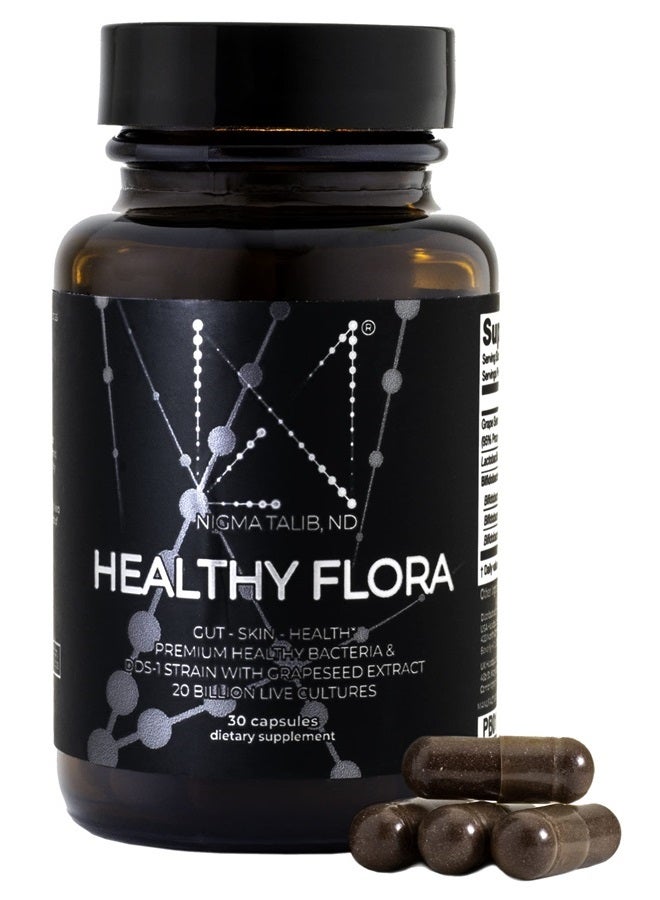 Dr. Nigma Healthy Flora Supplement | Researched Blend of Probiotics for Digestion, Skin, and Gut | 30 Capsules - Image 1