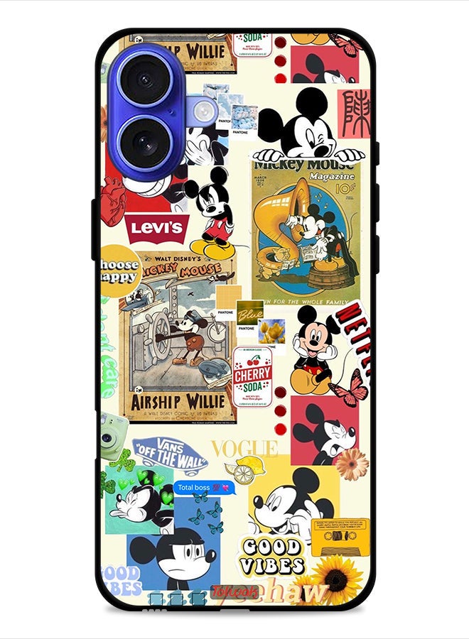 Tolwak غطاء حماية لجهاز آبل آيفون 16 بلس اختر السعادة والملصقات - Image 1