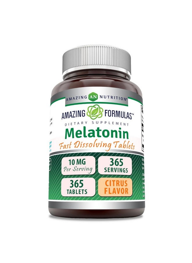 Amazing Nutrition Amazing Formulas Melatonin Fast Dissolve 10 Mg Tablets | Non-GMO | Gluten Free | Made in USA (365 Count | Citrus) - Image 1