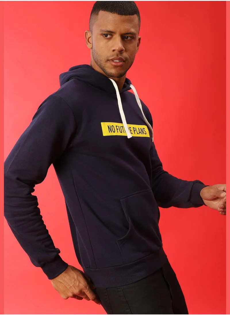 Campus Sutra Front Pocket Printed Hoodie