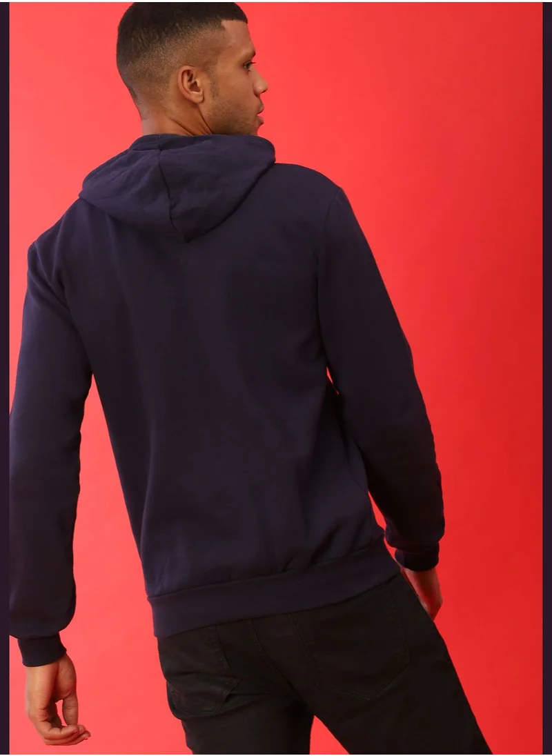 Campus Sutra Front Pocket Printed Hoodie