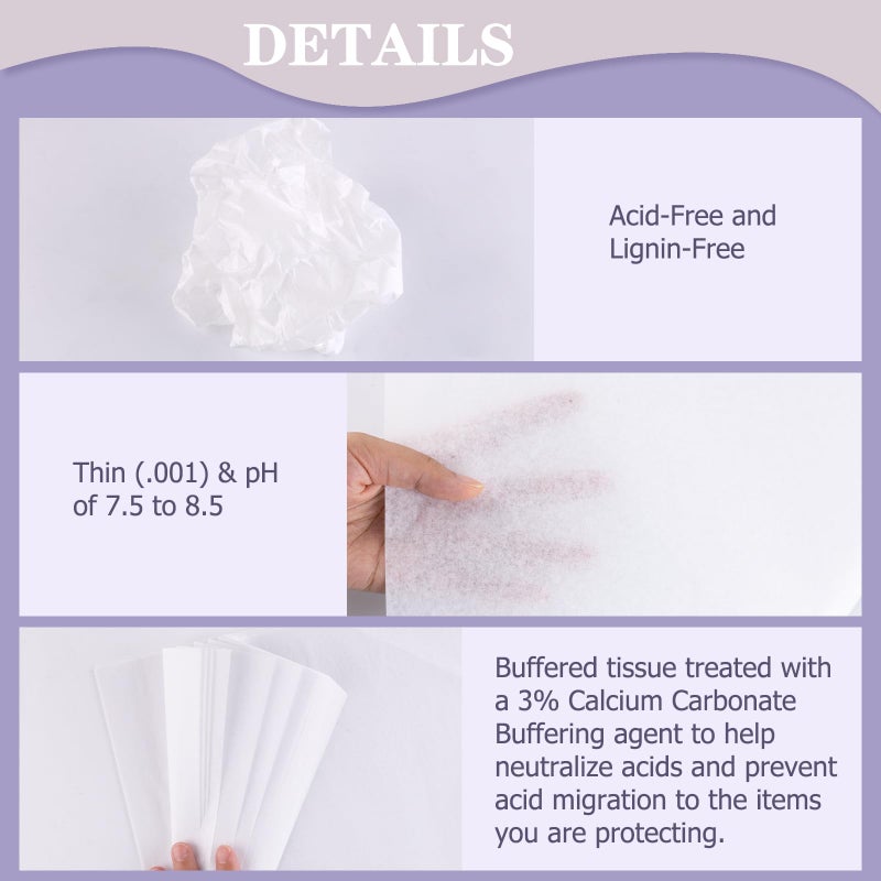 Lineco Buffered Acid-Free Interleaving Tissue 8.5" x11", Archival Paper Extends Life of Pictures, Photographs, Artwork and Textiles, for Black & White, Color, and Albumen Prints, Pack of 100 - Image 4