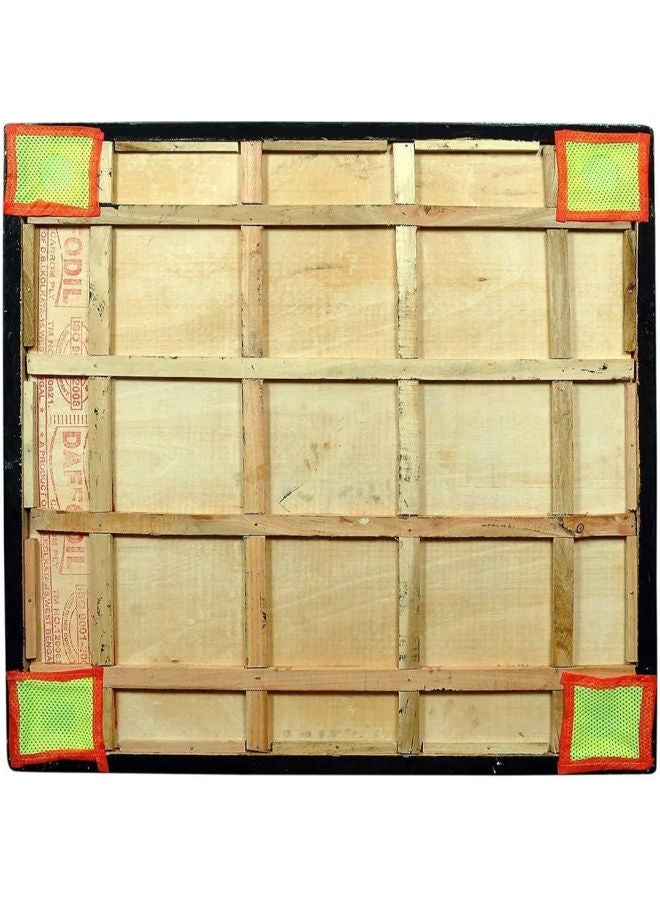 QUESERA لوحة كاروم كاملة لامعة بلمسة نهائية لامعة للمحترفين والنوادي التي تحتوي على عملات معدنية - Image 4