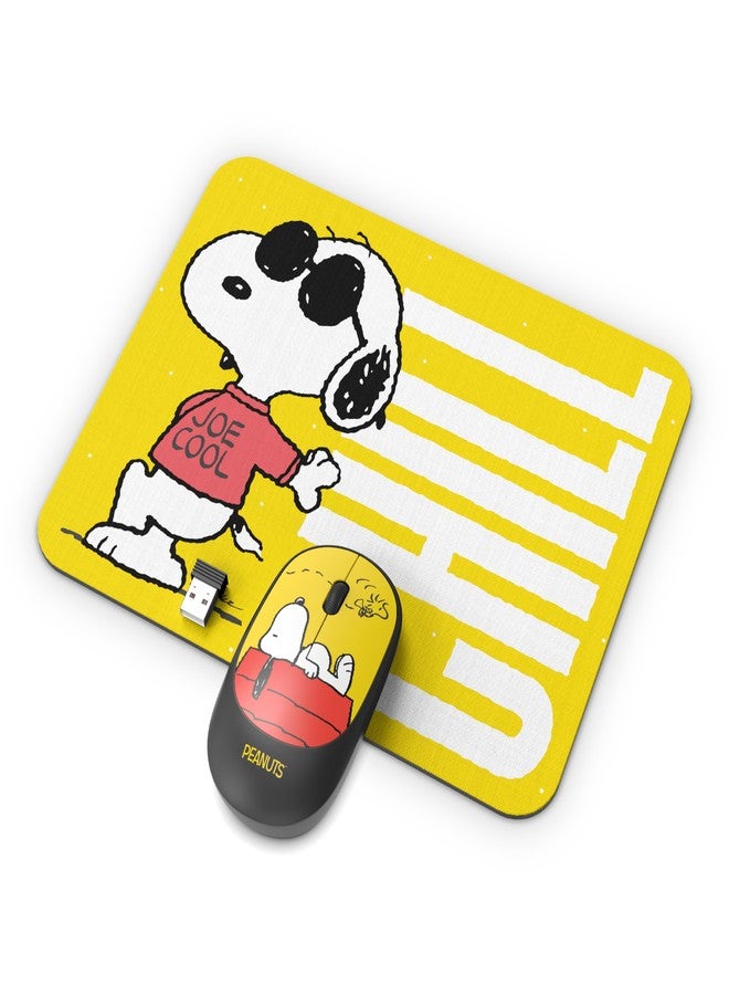 SOAR Peanuts Mouse & Mouse Pad Combo Yellow- Chill - Image 1