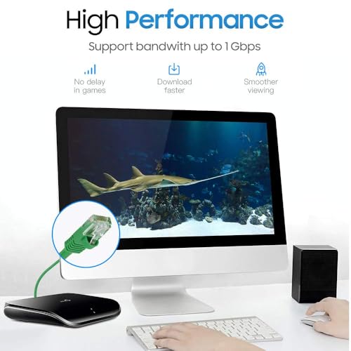 Cmple - Cat5e Ethernet Cable 7 ft, 350 MHz UTP Cat 5e Ethernet Patch Cord, 1Gbps Network LAN Cables, RJ45 Connectors, Compatible with Laptop, Modem, Router - Green - Image 5