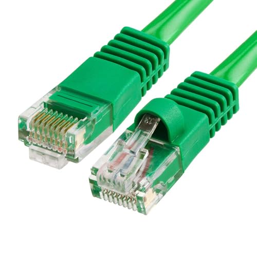Cmple - Cat5e Ethernet Cable 7 ft, 350 MHz UTP Cat 5e Ethernet Patch Cord, 1Gbps Network LAN Cables, RJ45 Connectors, Compatible with Laptop, Modem, Router - Green - Image 1