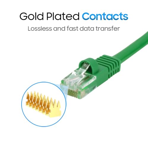 Cmple - Cat5e Ethernet Cable 7 ft, 350 MHz UTP Cat 5e Ethernet Patch Cord, 1Gbps Network LAN Cables, RJ45 Connectors, Compatible with Laptop, Modem, Router - Green - Image 4