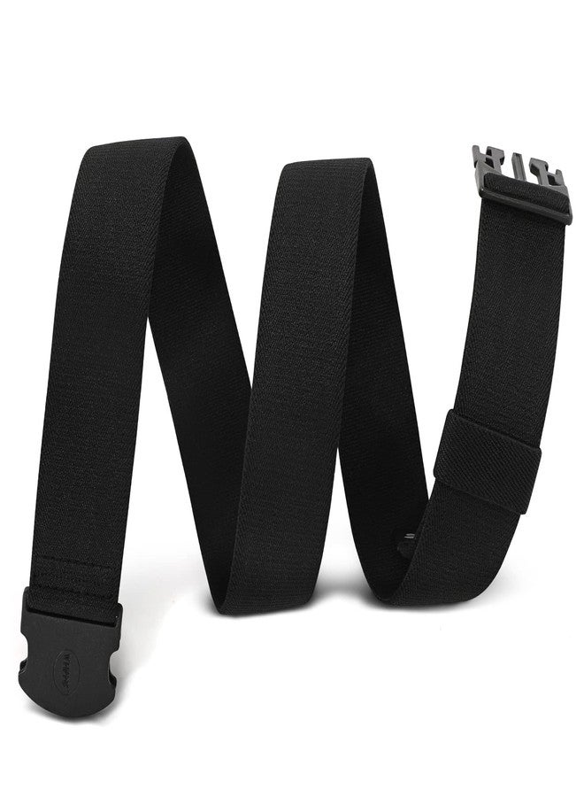 WHIPPY Mens Elastic Stretch Belt Unisex Adventure Web Belt for Women Men with Non-Metal Buckle Adjustable Belts, Black, 43 Inches - Image 1