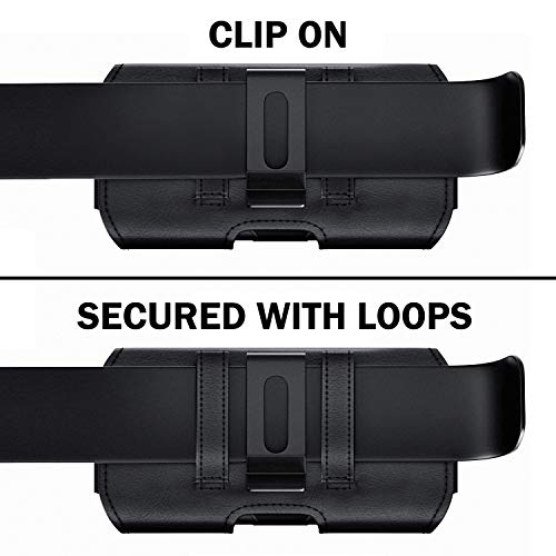 DeBin Case for Galaxy S25 S24 5G S23, S22, S21, S20, S10, S9, A10e, A01, Note 10, Cell Phone Belt Holster Clip Pouch Holder Cover (Fits Samsung with Case on) Black - Image 5