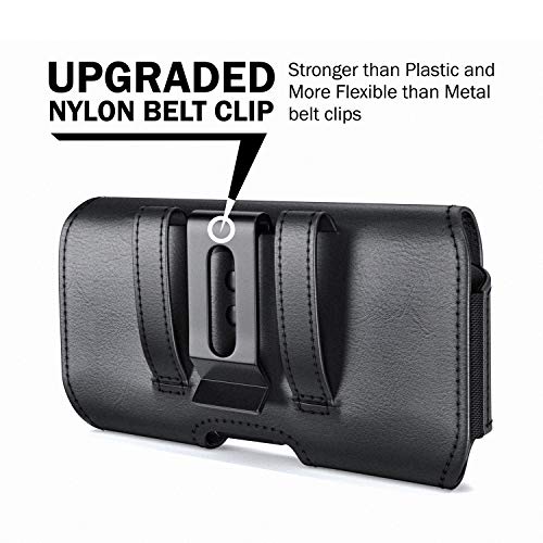 DeBin Case for Galaxy S25 S24 5G S23, S22, S21, S20, S10, S9, A10e, A01, Note 10, Cell Phone Belt Holster Clip Pouch Holder Cover (Fits Samsung with Case on) Black - Image 3