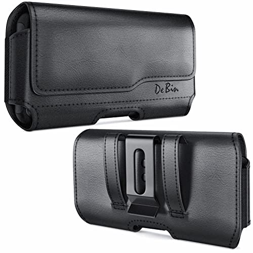 DeBin Case for Galaxy S25 S24 5G S23, S22, S21, S20, S10, S9, A10e, A01, Note 10, Cell Phone Belt Holster Clip Pouch Holder Cover (Fits Samsung with Case on) Black - Image 1