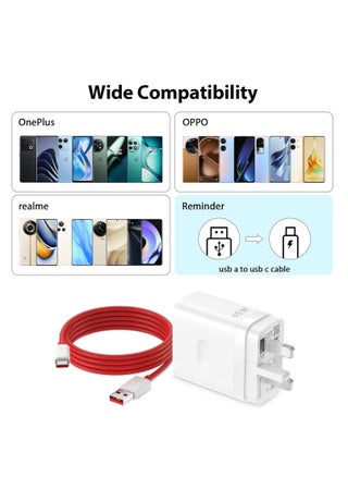 80W Power Adapter, Supervooc Charger USB Plug Charger Type A Wall Charger VOOC Fast Charger and 1m USB C Cable Compatible with Oppo Find X8 X7 X6 X5 X3 X2 Pro A80 A60 A40 Reno  13 12 Pro 12F 11F  A78 A58  A38 A89 - pzsku/Z166049CA1021EBF37B2FZ/45/_/1740542652/3519c26e-5745-4451-835d-8455ff9872e7