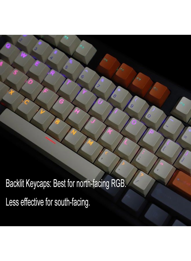 YMDK Carbon Miami PBT Double Shot Shine Through ANSI Keyset for MX Mechanical Keyboard Melody 96 KBD75 68 61 87 104 Keychron(Only Keycap) (Carbon) - Image 4