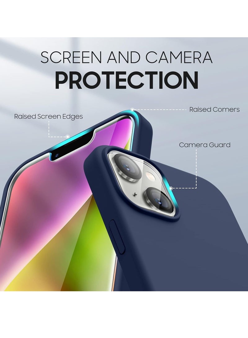 إلترازون iPhone 14 Plus Case, [5 in 1 with 2 Pack Screen Protector + 2 Pack Camera Lens Protector, Liquid Silicone [Full Body] Protection Shockproof [Drop Protection] 6.7 Inch (Navy) - Image 2
