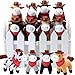 VercanMonth 42 Pcs Mini Stuffed Horses Animal 4 Inch Mini Plush Animal with Tiny Cowboy Hats and Bandana DIY Crafts for Dollhouse for Horse Year Adopt a Horse Theme First Rodeo Birthday PartyDark ColorElegant - Image 2