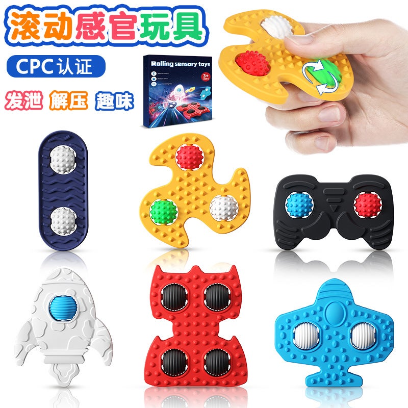 Silicone Fidget Spinner Toys Stress Relief Sensory Toys for Kids - Image 2