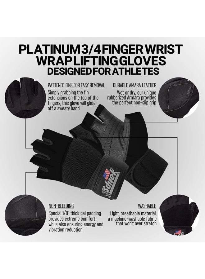 Schiek Sports 540 Platinum Lifting Gloves - Non-Slip Weightlifting Gloves with Wrist Wrap for Men and Women - Image 3