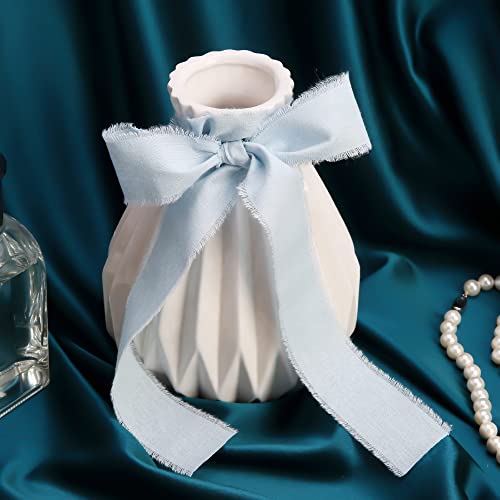 Keypan Blue Ribbon 1-1/2 x 15 Yards Handmade Cotton Frayed Fringe Fabric Ribbons for Crafts Flower Bouquets Wedding Baby Shower Home DIY Decor - Image 4
