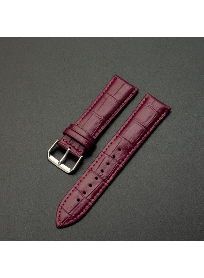 Leather Strap Bamboo Pattern Cowhide Leather Strap Men's And Women's Watches Color Strap Pin Buckle Watch Accessories 