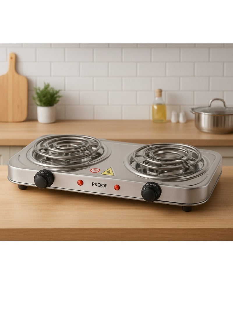 برووف سخان كهربائي شريطي ثنائي من PROOF ستانلس ستيل – قوة 2000 واط - Image 1