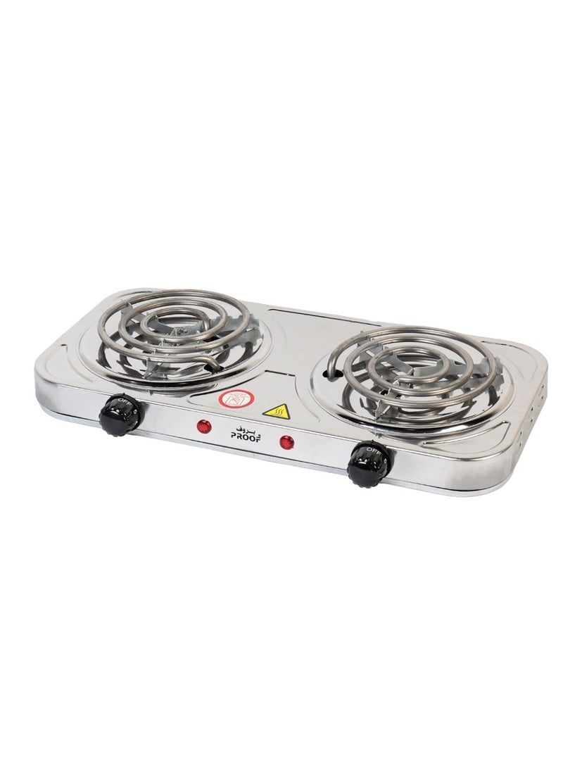 برووف سخان كهربائي شريطي ثنائي من PROOF ستانلس ستيل – قوة 2000 واط - Image 5