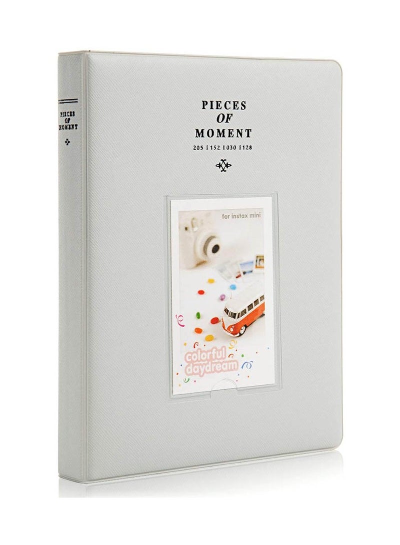 O Ozone 128 Pockets Mini Photo Album For Instax Mini 9 8 7 7S 50 70 90 / Instax SP-1/ Polaroid Instant Camera And Name Card - Grey - Image 1
