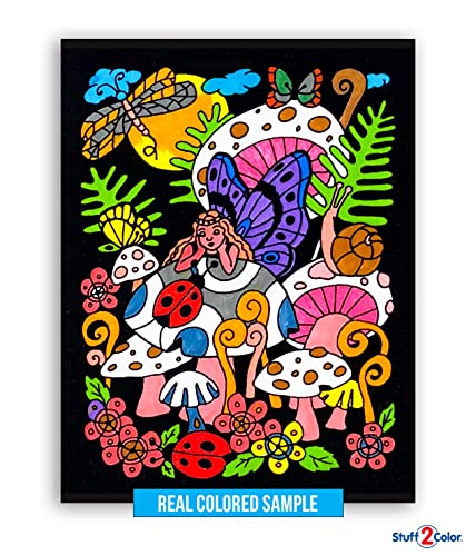 Stuff2Color Super Pack of 18 Fuzzy Velvet Coloring Posters (Original Edition) - Great for Family Time Coloring, Arts, Crafts, Travel, School, Care Facilities [All Ages Fun: Girls, Boys, Adults, Kids] (1 Pack) - Image 4