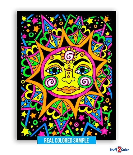 Stuff2Color Super Pack of 18 Fuzzy Velvet Coloring Posters (Original Edition) - Great for Family Time Coloring, Arts, Crafts, Travel, School, Care Facilities [All Ages Fun: Girls, Boys, Adults, Kids] (1 Pack) - Image 3