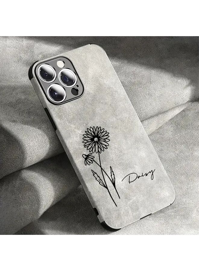 Personalized Laser Engraved Flower Phone Case For iPhone 11 Pro Max In Black - Image 2