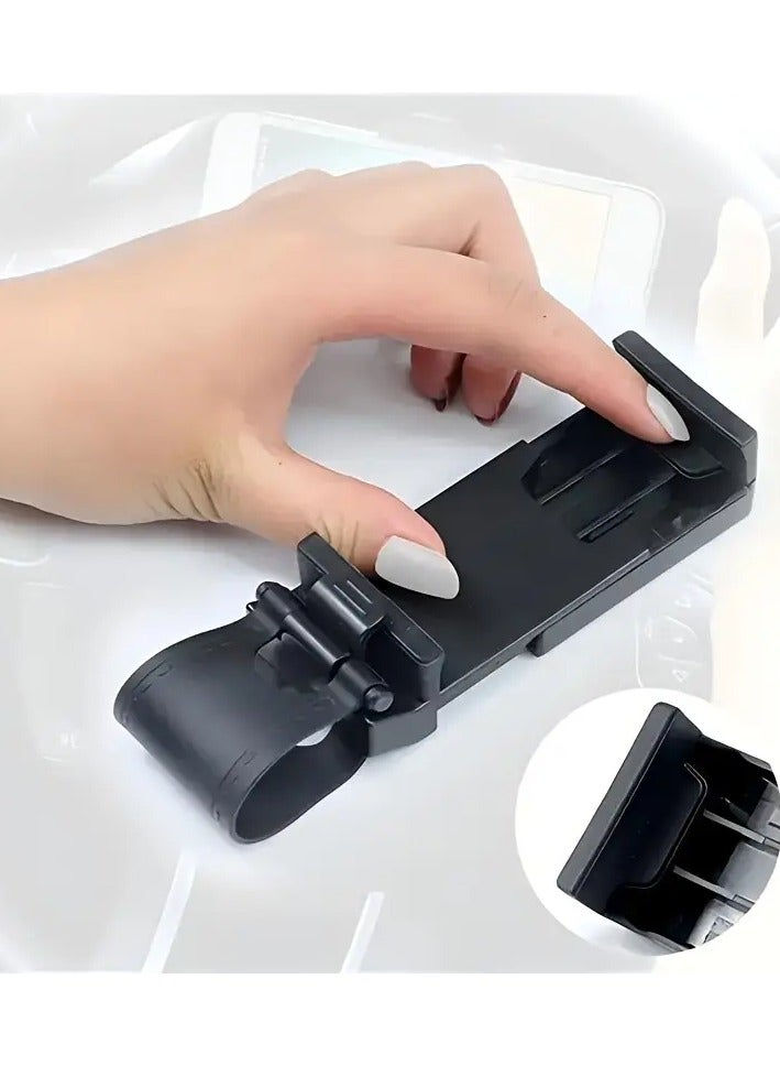 Universal Car Phone Holder – Plastic Steering Wheel Mount & Bike Clip, Durable Mobile Phone Stand, Easy to Use, Black - Image 2