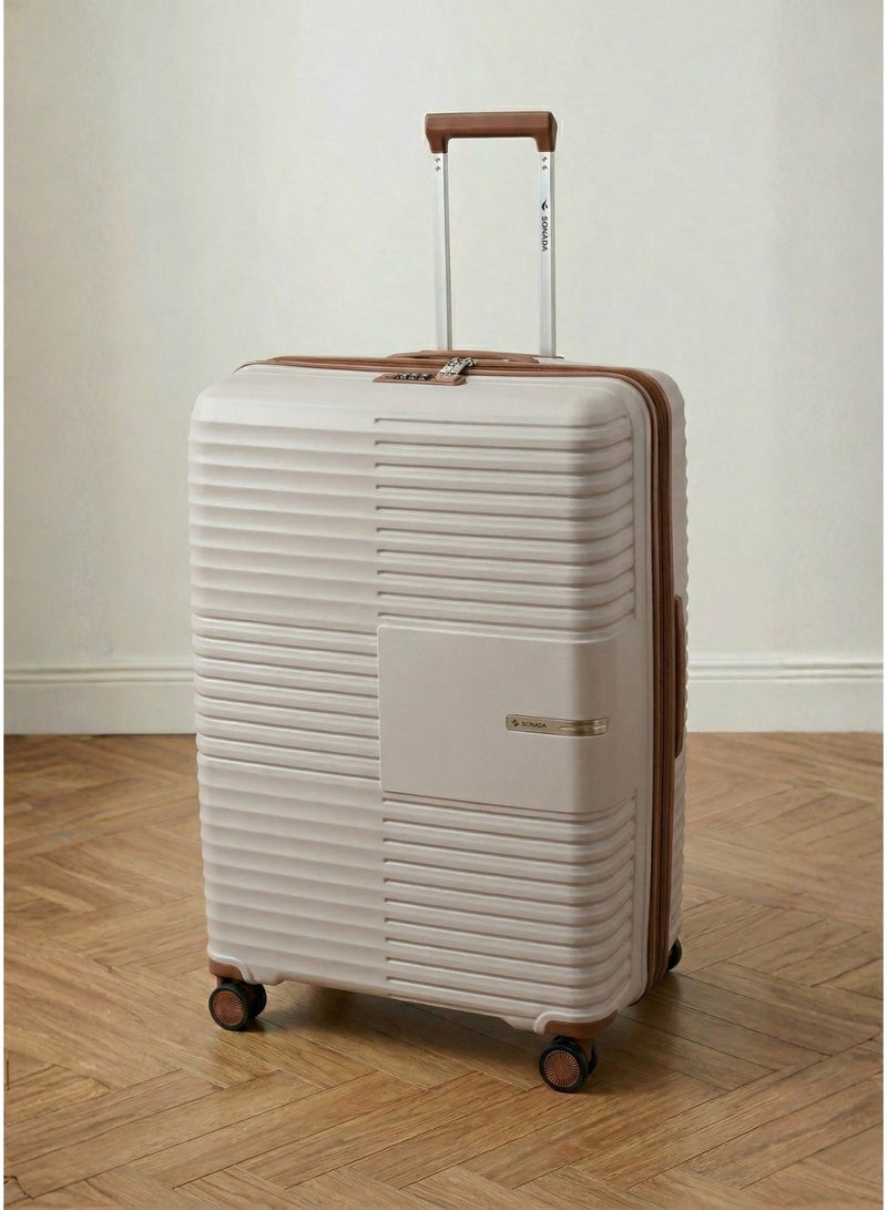سونادا طقم حقائب سفر 3 قطع - بولي بروبيلين غير قابل للكسر، قفل TSA، عجلات مزدوجة صامتة 360 درجة وقابلة للتوسيع - Image 2