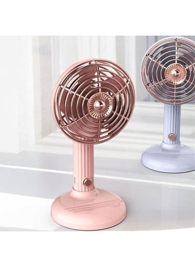 Rechargeable Mini USB Desktop Fan - 3 Speeds, Portable Table Fan with Phone Holder Stand, 800mAh Battery, Quiet Cooling for Home, Office & Travel. - Image 1