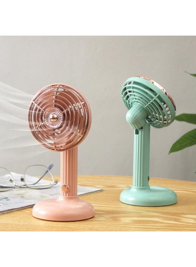 Rechargeable Mini USB Desktop Fan - 3 Speeds, Portable Table Fan with Phone Holder Stand, 800mAh Battery, Quiet Cooling for Home, Office & Travel. - Image 2