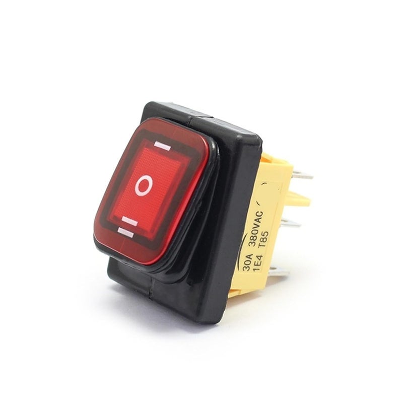 مفتاح تبديل ثقيل 6 دبوس DPDT T85 ذو ذراع تحويل 30 أمبير 250 فولت تشغيل إيقاف تشغيل أحمر 110 فولت 220 فولت - Image 2
