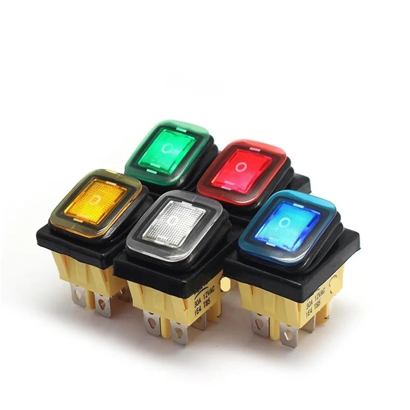 مفتاح تبديل ثقيل 6 دبوس DPDT T85 ذو ذراع تحويل 30 أمبير 250 فولت تشغيل إيقاف تشغيل أحمر 110 فولت 220 فولت - Image 3