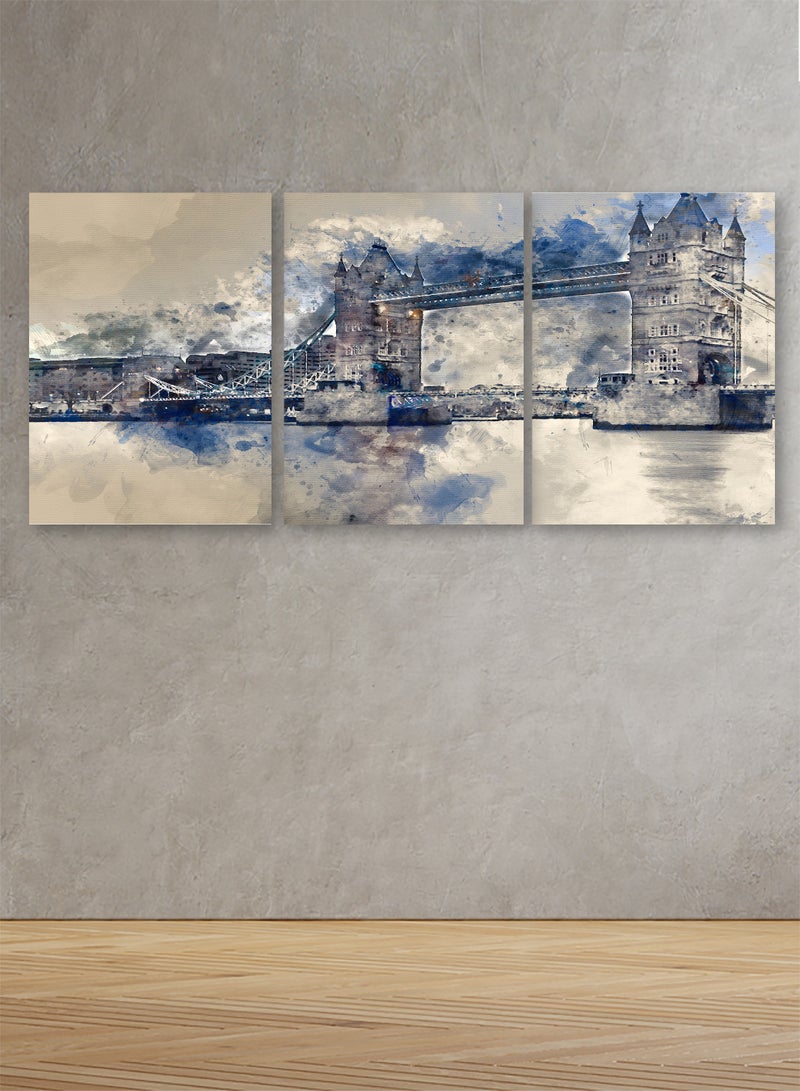 Marktna Set Of 3 Framed Canvas Wall Arts Stretched Over Wooden Frame with an Abstract Design - Image 1