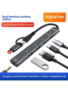 Generic Mobile Phone Tablet TypeC Notebook Expansion Dock Lightning Expansion Charging 3.5mm Headset USB Adapter-Model Specifications:Silver-typec Interface [4-in-1]  - Image 2