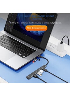 Generic Mobile Phone Tablet TypeC Notebook Expansion Dock Lightning Expansion Charging 3.5mm Headset USB Adapter-Model Specifications:Silver-typec Interface [4-in-1]  - Image 3