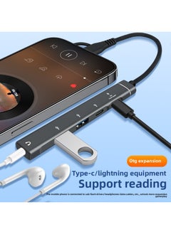 Generic Mobile Phone Tablet TypeC Notebook Expansion Dock Lightning Expansion Charging 3.5mm Headset USB Adapter-Model Specifications:Silver-typec Interface [4-in-1]  - Image 5