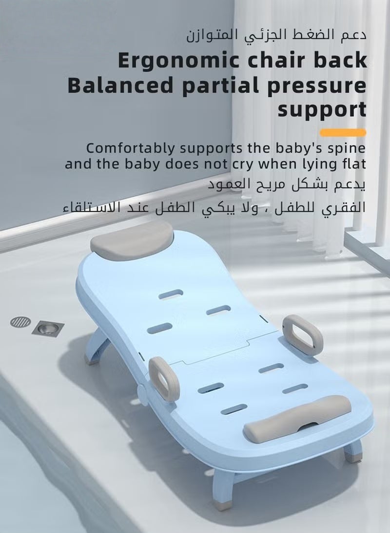 هوكور كرسي استحمام من ببيو للأطفال مع كوب استحمام وغسيل الشعر ودش استحمام للأطفال الرضع، مقعد استحمام لغسل الشعر للأطفال، كرسي صالون شطف شعر الأطفال - Image 3
