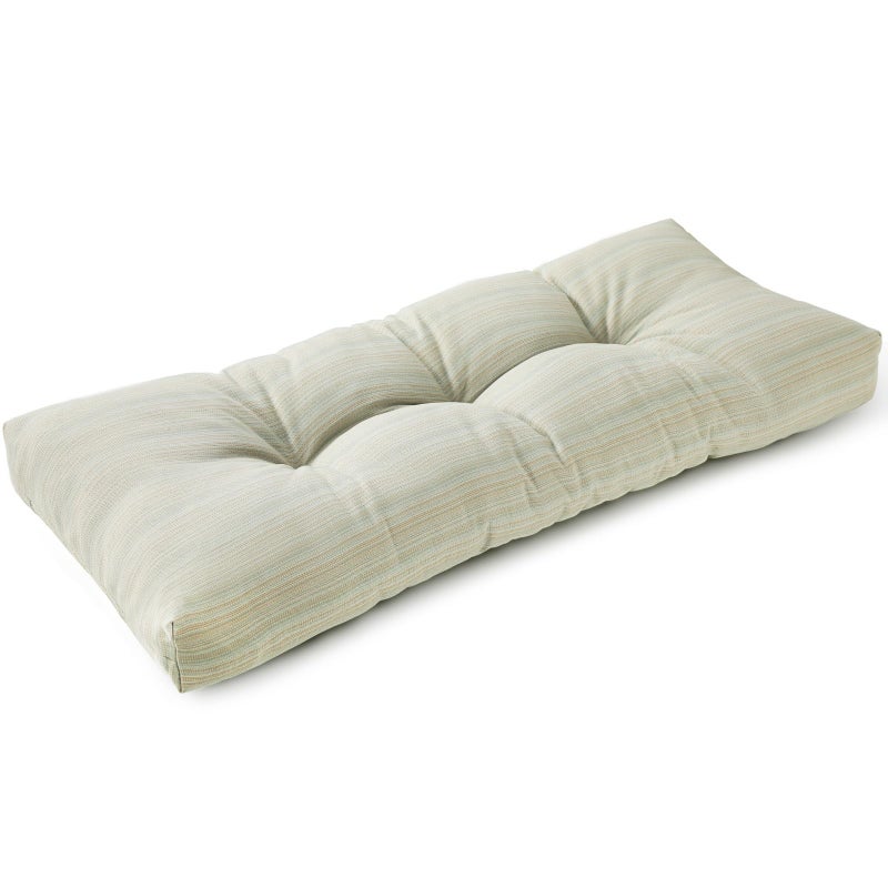 SUNROX LokGrip Non Slip Tufted Memory Foam Bench Cushion, FadeShield Water Resistant Durable Thicken Outdoor/Indoor Bench Seat Pads 36x14x4 inch, Seaside Breeze - Image 1