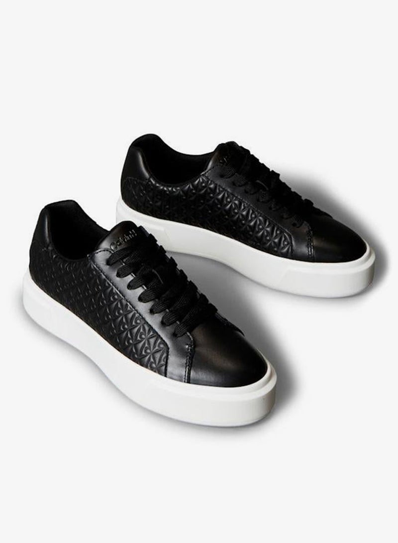Calvin Klein Leather Emblem Logo Trainers for Women - Image 3