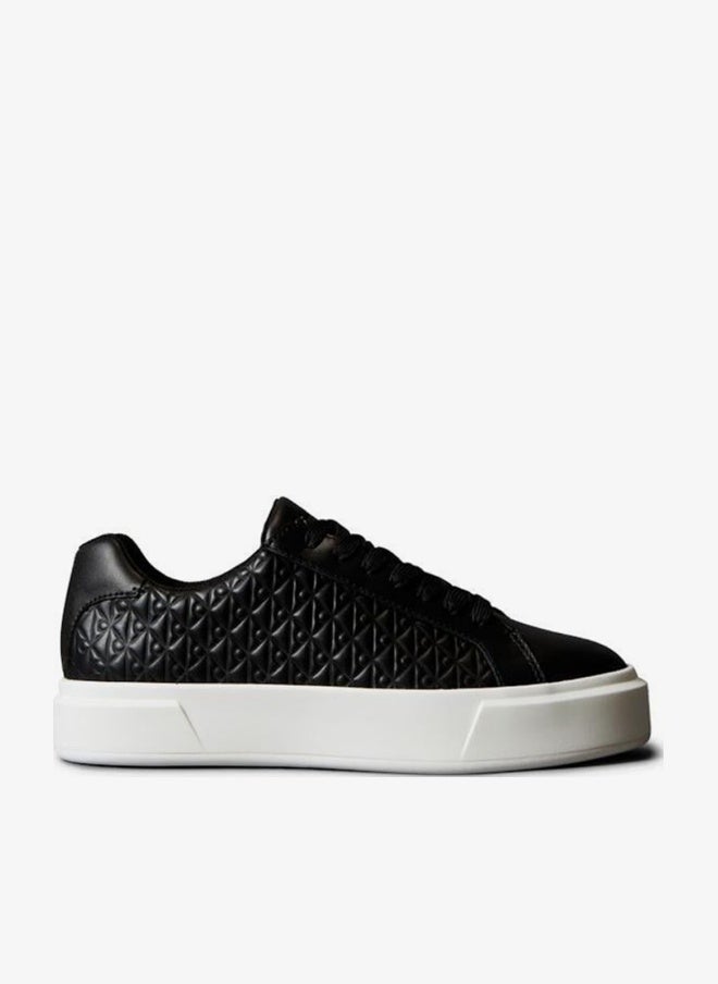 Calvin Klein Leather Emblem Logo Trainers for Women - Image 1