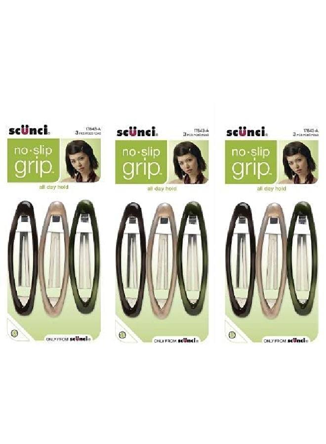 Scunci Noslip Grip Oval Snap Clips 8Cm 9Count - Image 4