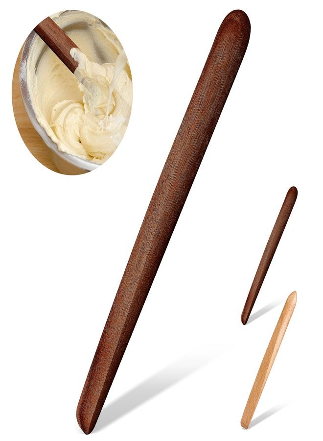 Otuuz 11 Inch Wooden Sourdough Bread Mixing Stir Stick Spurtle Wooden Sourdough Bread Making Tools Paddle Stirring Stick for Kitchen Cooking(Acacia) - Image 1